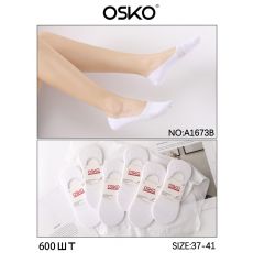 ЖЕНСКИЕ СЛЕДКИ СИЛИКОНОВЫЙ ЗАДНИК ЧЕСАНЫЙ ХЛОПОК OSKO A1673B